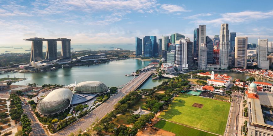 Solsken över Singapore