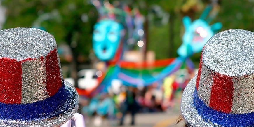 4 juli-parad i Ojai, Kalifornien, USA