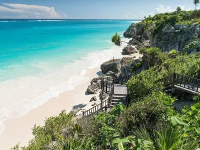 Stranden i Tulum, Mexiko