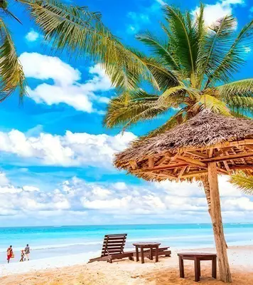 Solig dag på Diani Beach