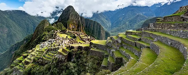 Utsikt över Machu Picchu i Peru
