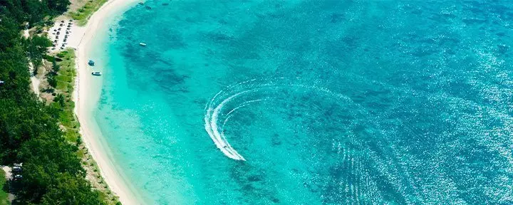 Flygfoto över Mauritius östra kust