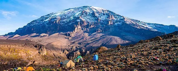 Utsikt över Kilimanjaro från Machame-rutten