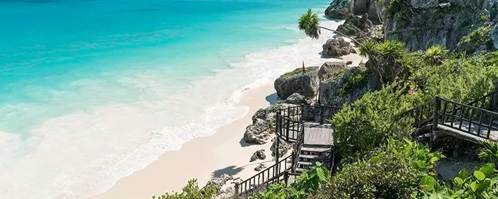 Stranden i Tulum, Mexiko
