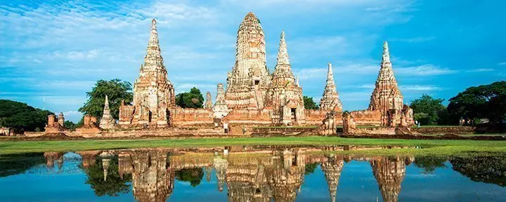 Templet Wat Chaiwattanaram i Ayutthaya i Thailand.