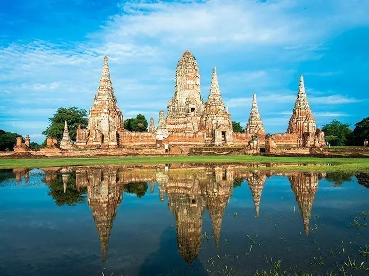Templet Wat Chaiwattanaram i Ayutthaya i Thailand.