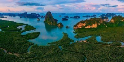 Utsikt över Phang Nga Bay i Thailand